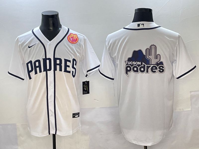 Men 2025 San Diego Padres Blank White Game Nike MLB Jersey style 13